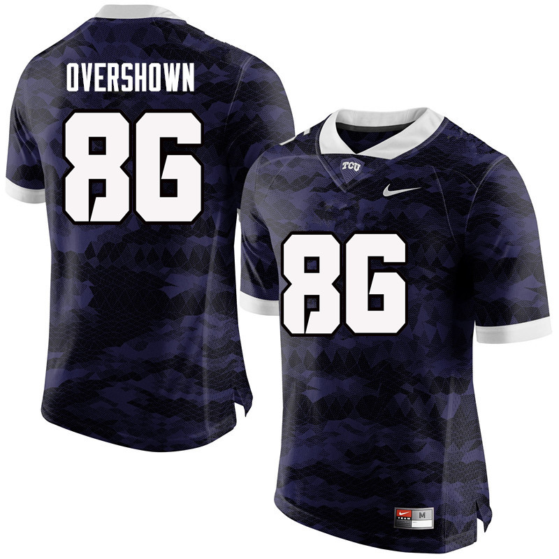 Men #86 Gary Overshown TCU Horned Frogs College Football Jerseys-Purple - Click Image to Close